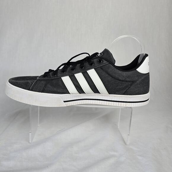 Adidas Canvas Sneakers Men's 13 Black White Stripe Lace Up FW7033 - Picture 7 of 13